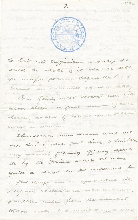 Letter from William Colbeck to Edith Robinson DUNIH 1.009