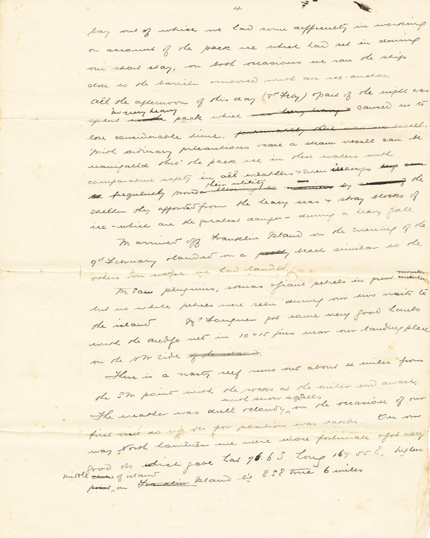Copy extracts of Colbeck's diary sent to Sir C. Markham DUNIH 1.020