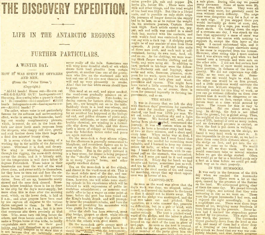 Newspaper cutting entitled 'Discovery expedition' DUNIH 1.052