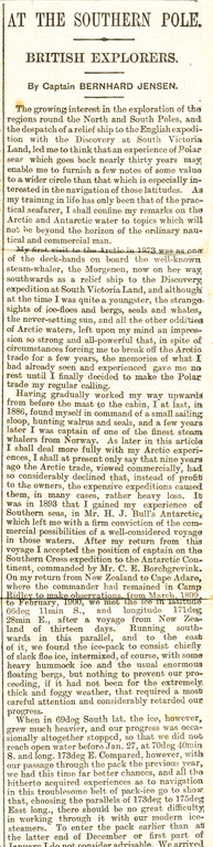 Newspaper cutting: 'At the South Pole- British explorers' DUNIH 1.054