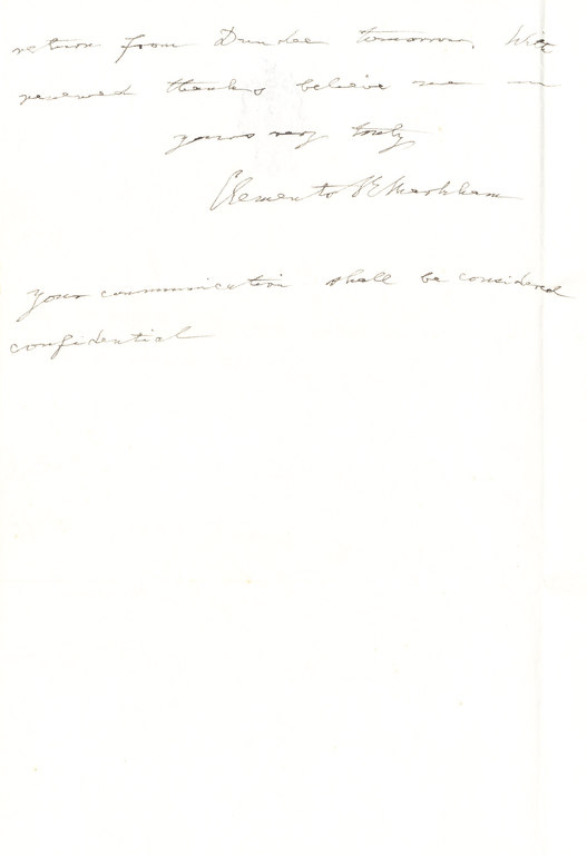 Letter from Markham thanking Colbeck for diary extracts DUNIH 1.059
