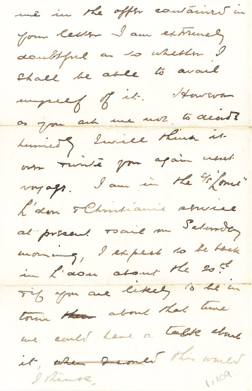 Copy of letter written to Ernest Shackleton DUNIH 1.109