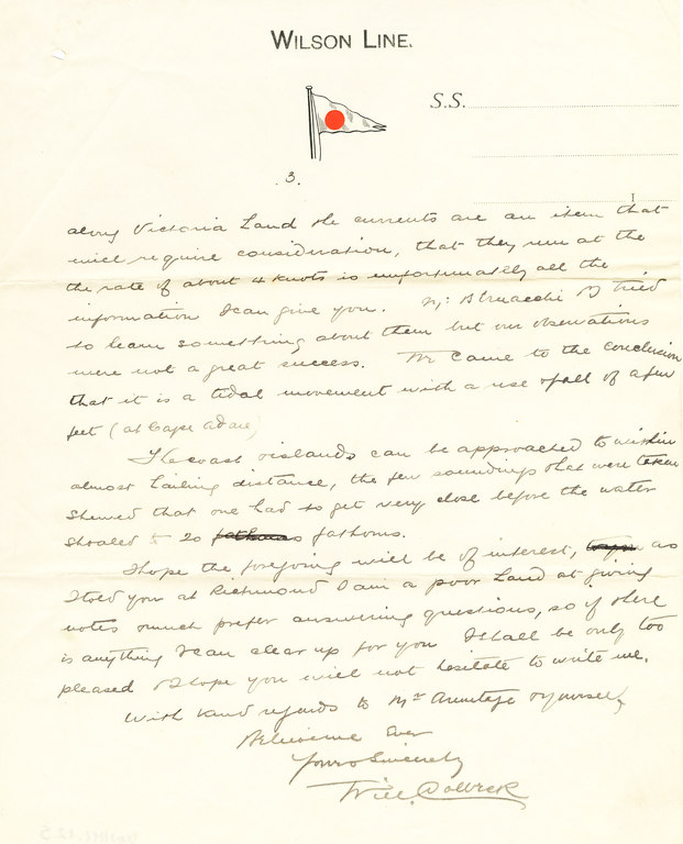 Letter to Albert Armitage re. Southern Cross expedition DUNIH 1.125