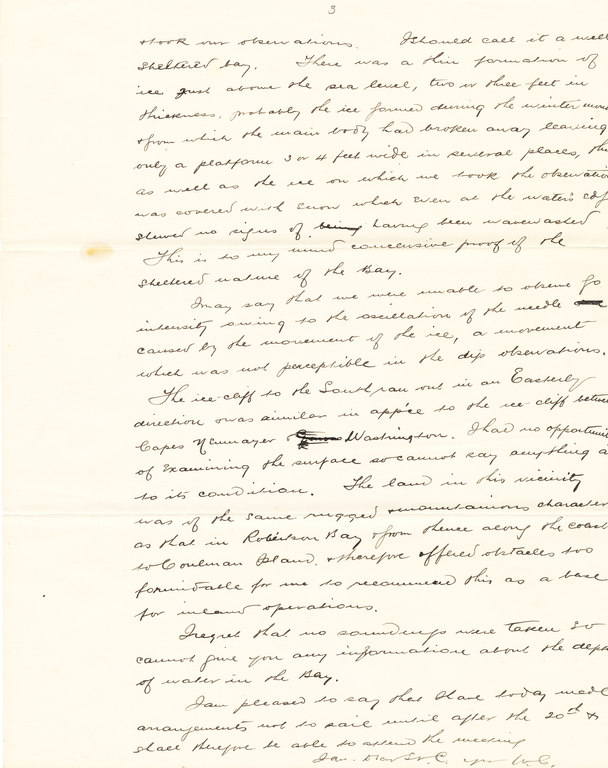 Letter re.questions about Southern Cross expedition DUNIH 1.131