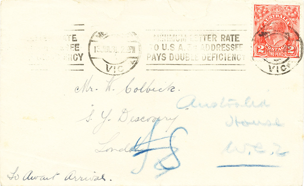 Envelope addressed to W.R.Colbeck DUNIH 1.193