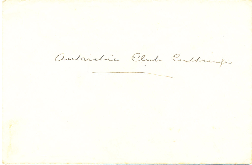 Envelope inscribed 'Antarctic Club Cuttings' DUNIH 1.229
