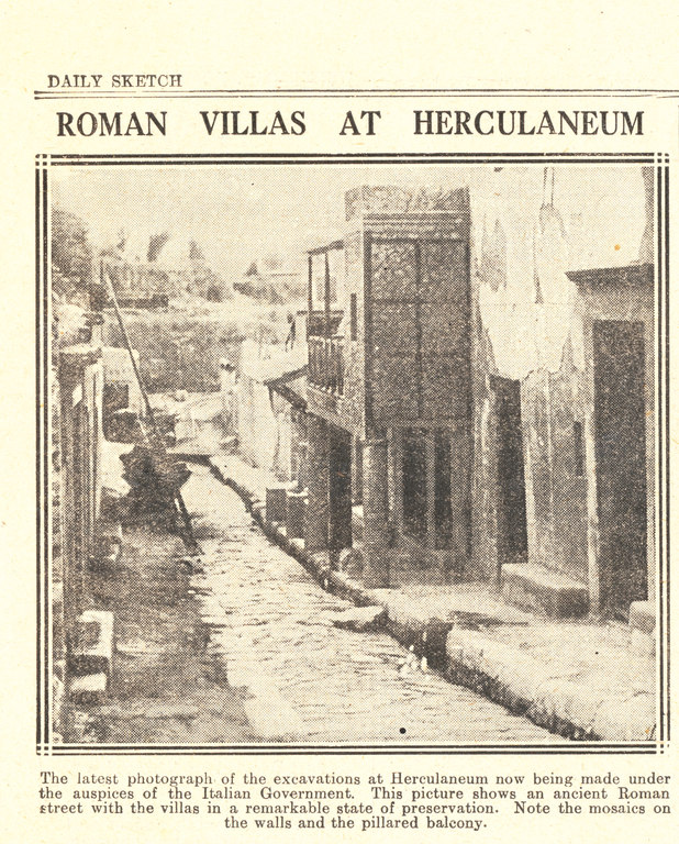 Newspaper cutting, Roman excuvation at Herculaneum DUNIH 1.263