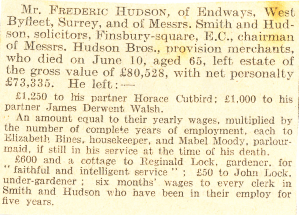 Estate of Frederic Hudson DUNIH 1.298