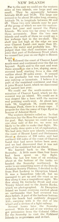 Article re.new lands discovered on Wilkins's Expedition DUNIH 1.321