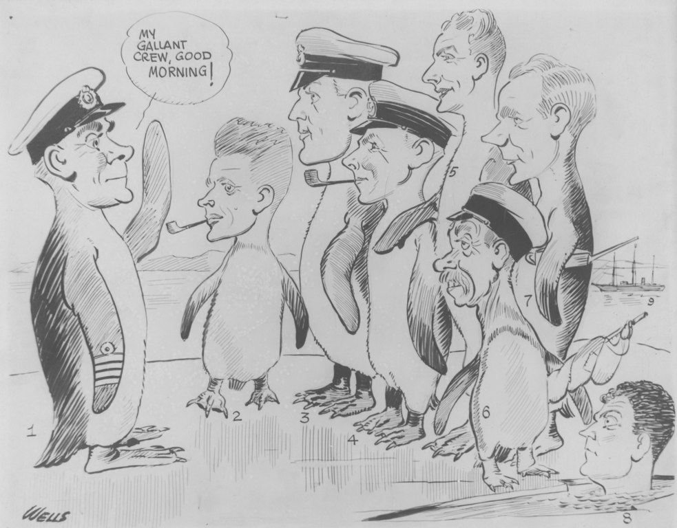 BANZARE cartoon showing officers as penguins DUNIH 1.502