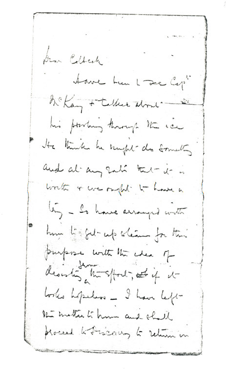 Letter re. relief expedition to free Discovery from the ice DUNIH 1.552