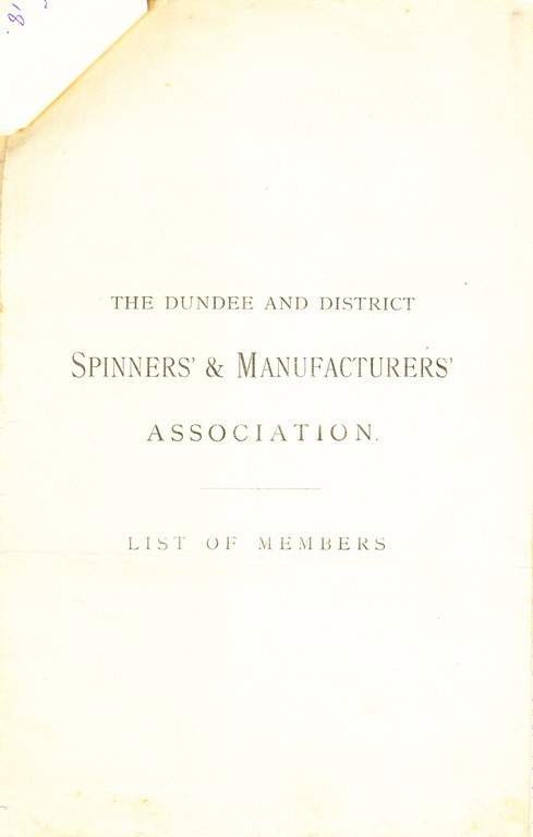 Spinners and Manufacturers Association papers DUNIH 106.35