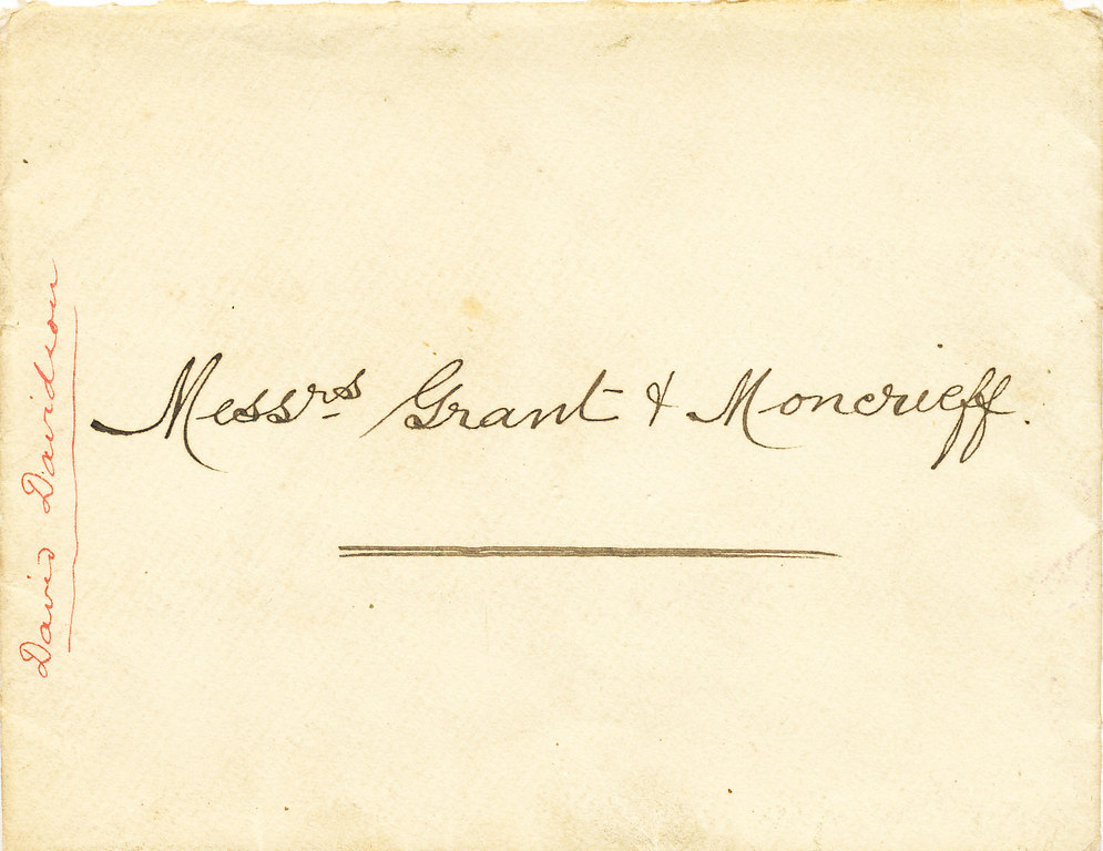 Envelope relating to Messrs Grant & Moncrieff DUNIH 106.9