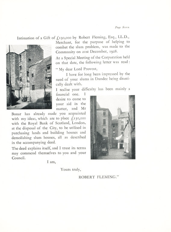 'The Fleming Gift' booklet re. housing scheme DUNIH 113.5