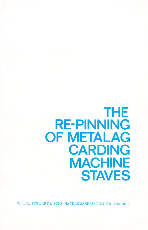 Re-pinning of metalag carding machine staves DUNIH 144.10