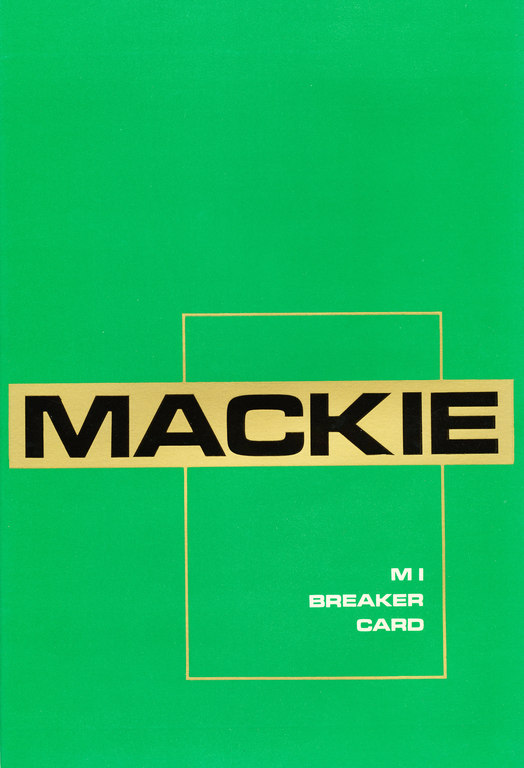 Mackies M1 Breaker Card Booklet DUNIH 144.16