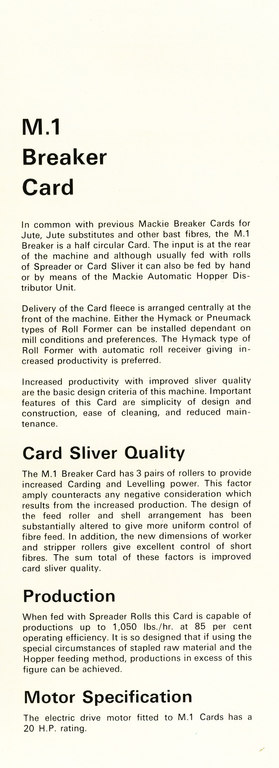 Mackies M1 Breaker Card Booklet DUNIH 144.16