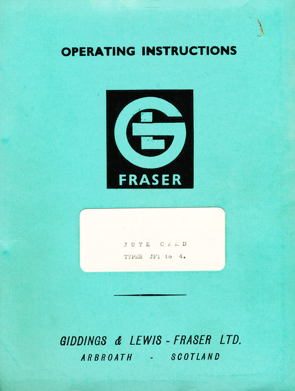 Operating Instructions, Jute Card DUNIH 179.10
