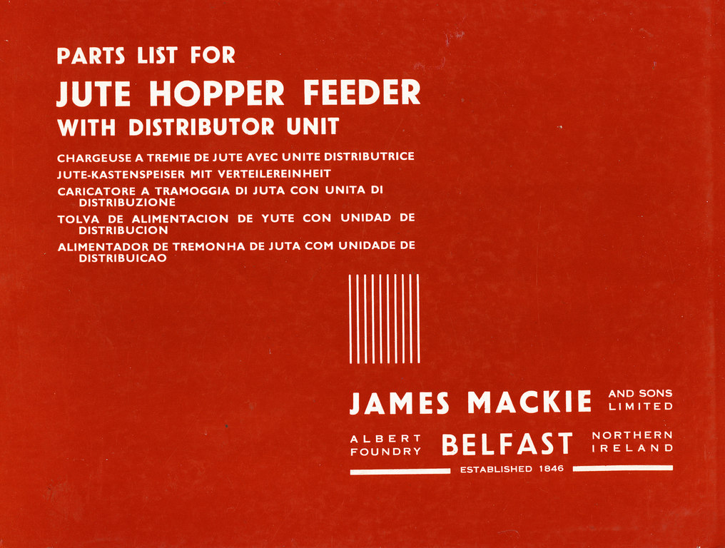 Parts List for Jute Hopper Feeder DUNIH 193.5