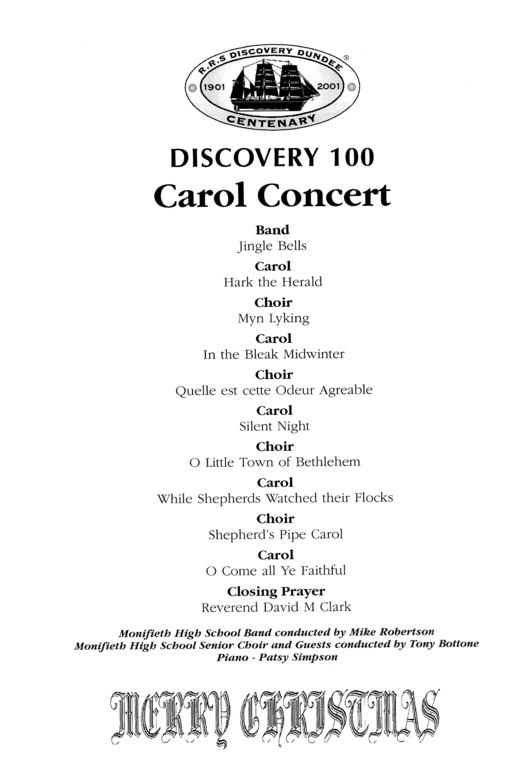 Discovery 100 Carol Concert. DUNIH 2005.4