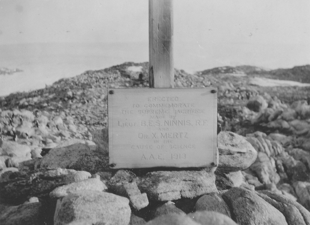 Memorial plaque to Lieutenant Ninnis and Dr X. Mertz DUNIH 2008.100.4