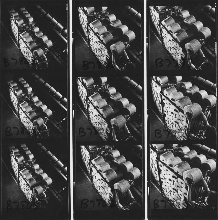 Contact sheet of spools of jute DUNIH 2008.106.2