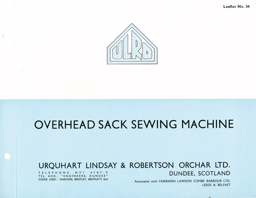 Overhead Sack Sewing Machine DUNIH 2009.80.6