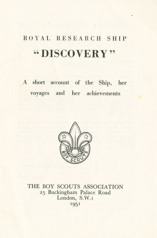 History of RRS Discovery, Boy Scouts Association DUNIH 201