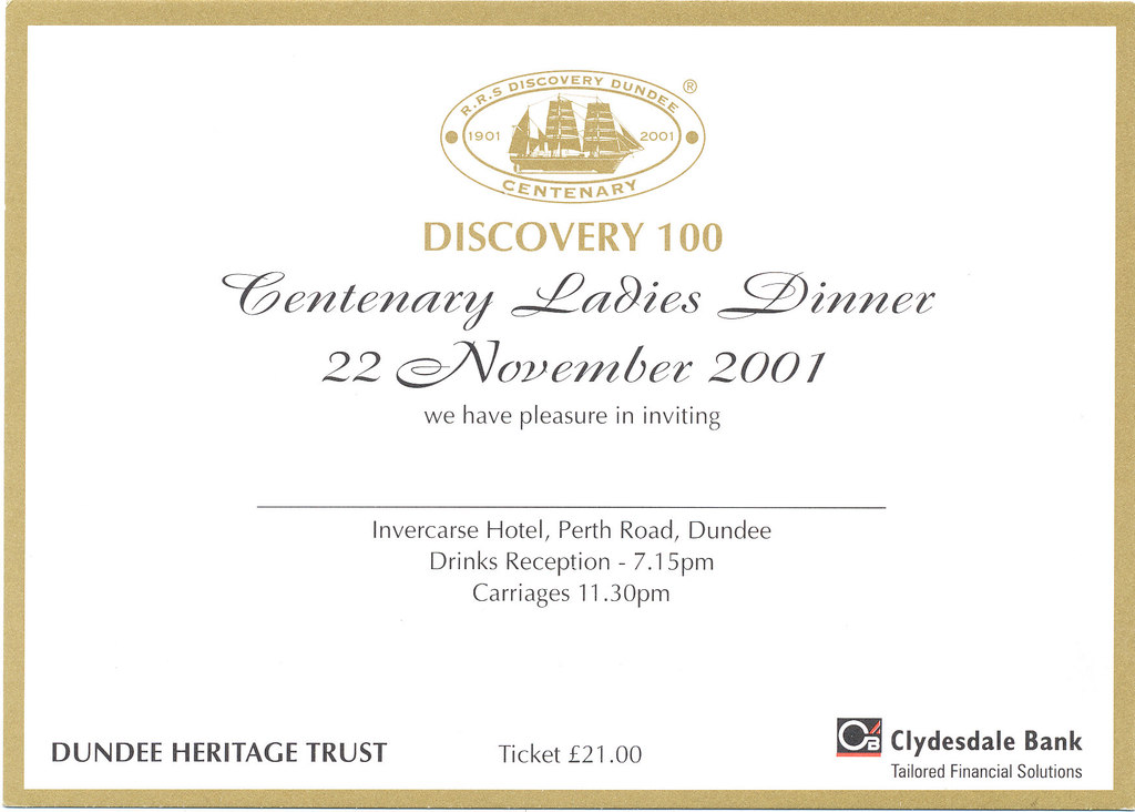 Discovery 100 Centenary Ladies Dinner DUNIH 2010.46.7