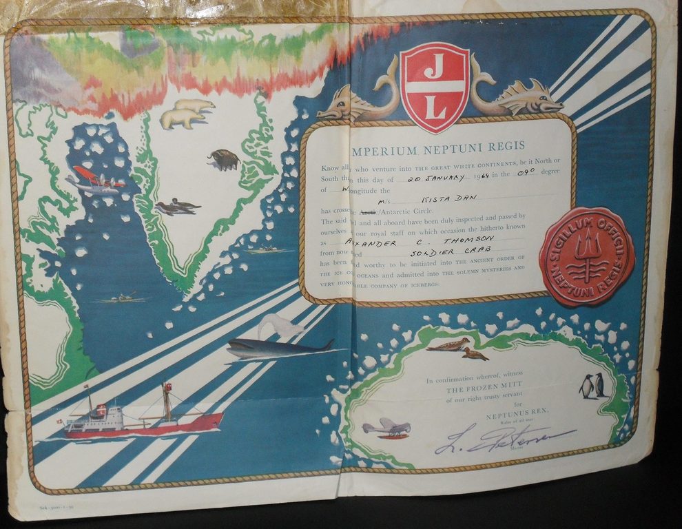Crossing the Antarctic Circle Certificate DUNIH 354.7