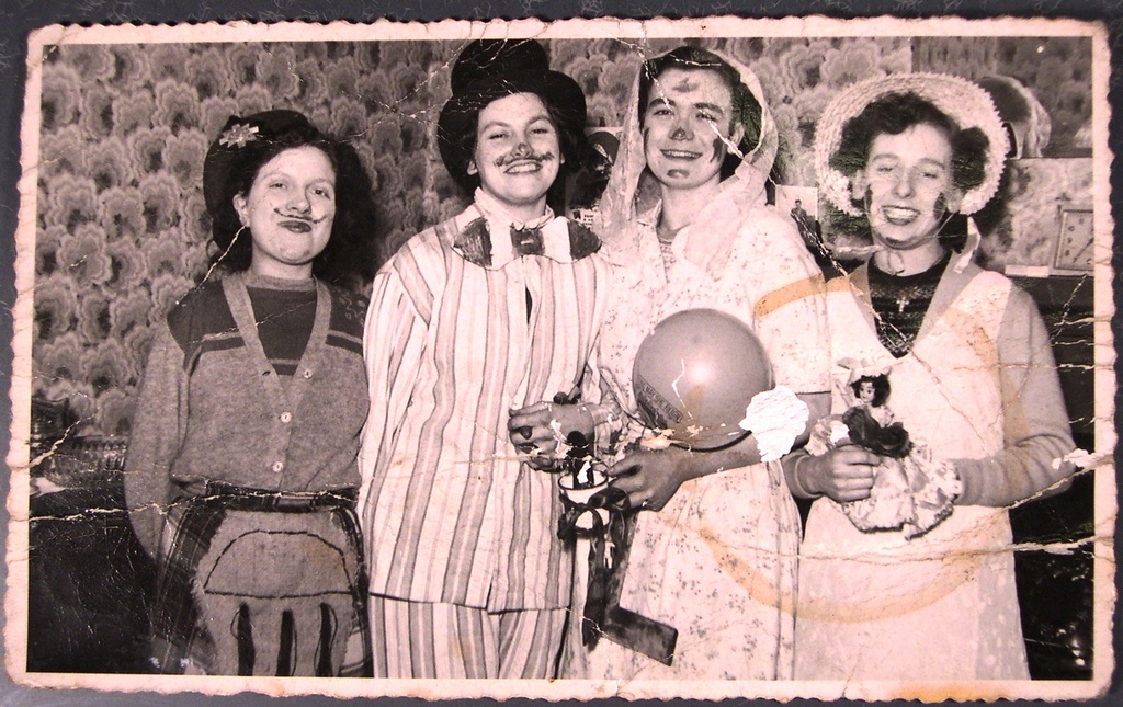 Photograph of Betty Robertson\'s mock \"Wedding\" DUNIH 372.2