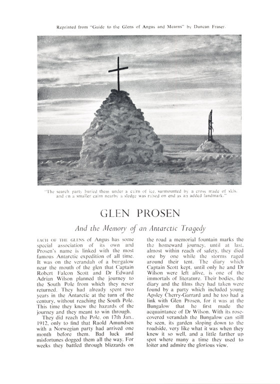 Glen Prosen and its memory of an Antarctic tragedy. DUNIH 4.19