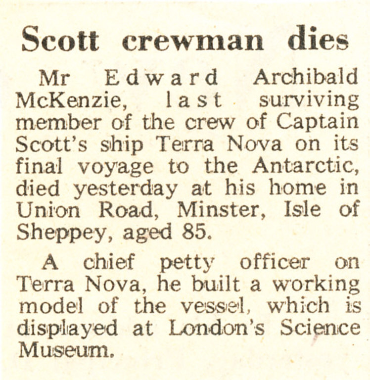 Scott crewman dies. DUNIH 4.20