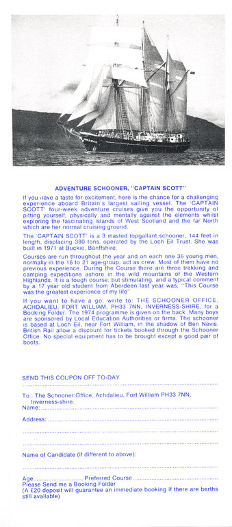 Adventure schooner, Captain Scott DUNIH 4.26