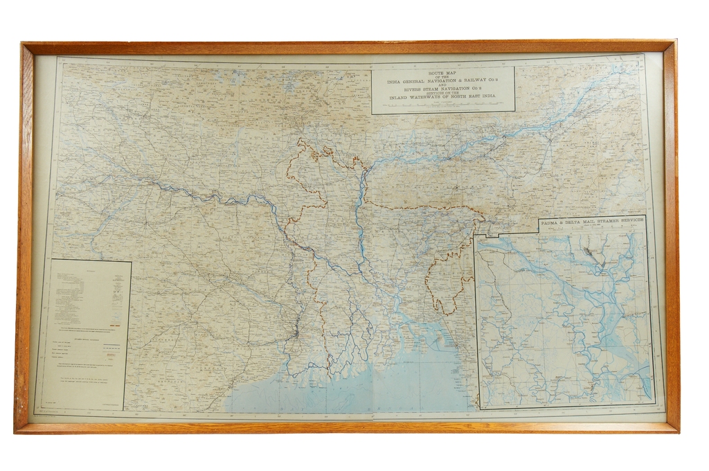 Map, Inland Waterways of North East India, 1947 DUNIH 417