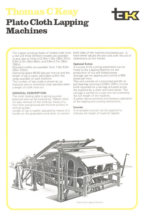 Booklet re. Thomas C. Keay Jute Machinery DUNIH 73.1