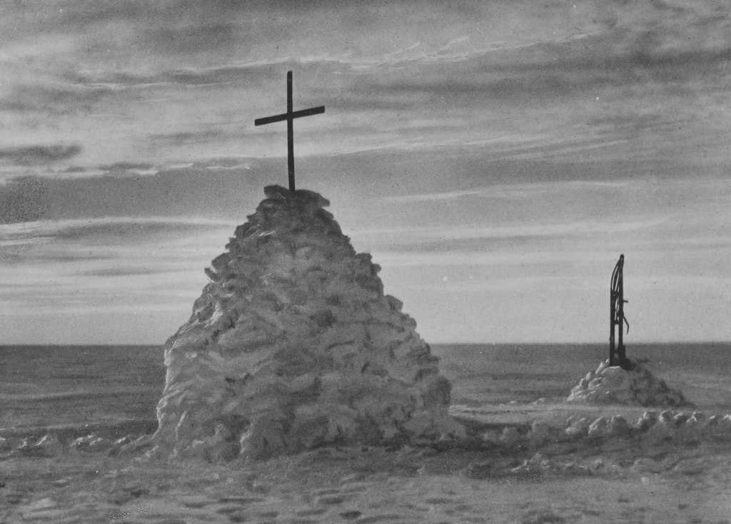 Cairn and Cross erected over bodies of Polar team K.41.22
