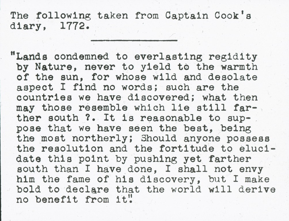 Extract from Captain Cook's diary of 1772 ROY.30.1.15