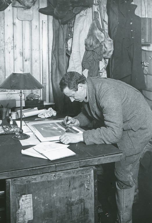 Dr. Edward Wilson colouring a sketch ROY.30.1.41