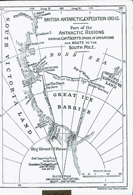 Map showing the route to the pole ROY.30.2.26