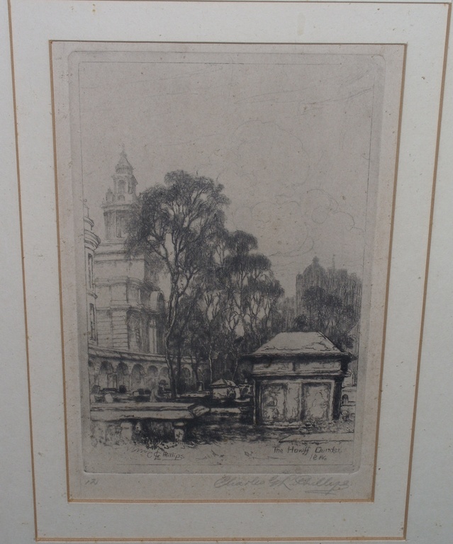 Etching of The Howff, Dundee 1914 DUNIH 448.7