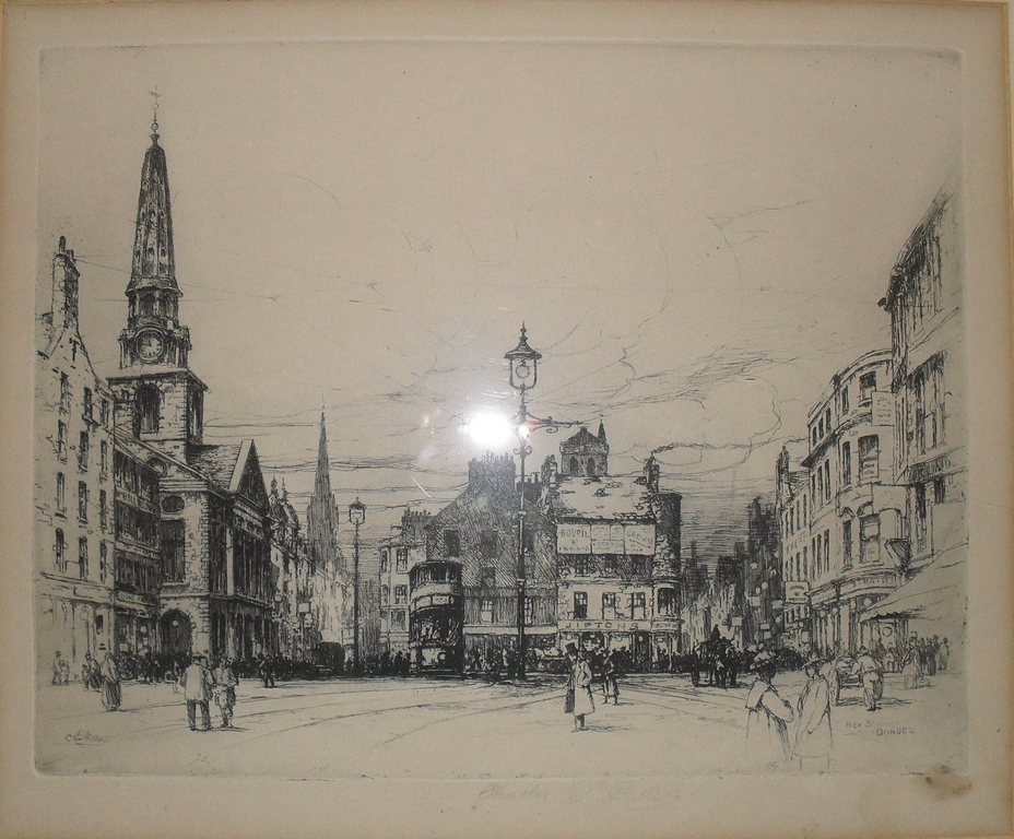 Etching of the High Street, Dundee DUNIH 448.10