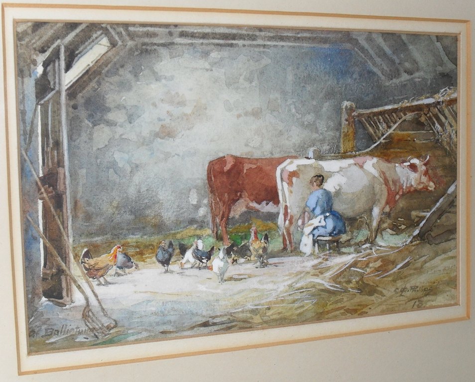 Watercolour entitled Byre at Pitcarmick Estate, Ballintuim DUNIH 449.10