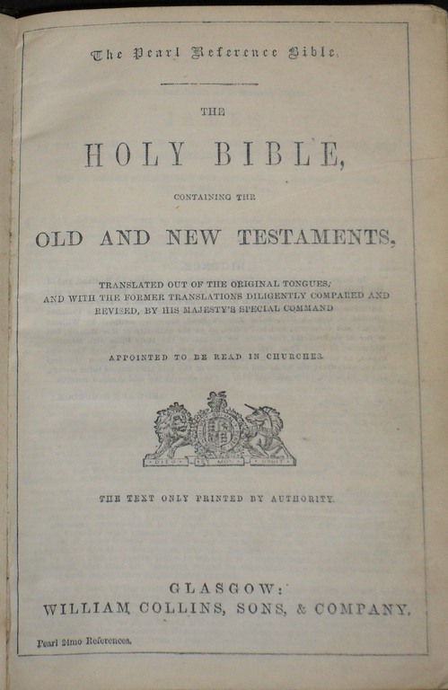 The Holy Bible belonging to C.G.L Phillips DUNIH 454.1
