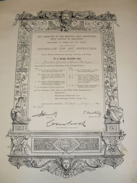 Certificate for Art Instruction DUNIH 455.5