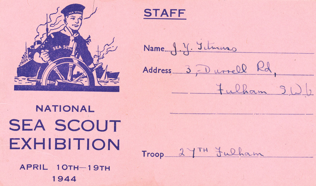 Sea Scout Exhibition staff card DUNIH 2009.14.21