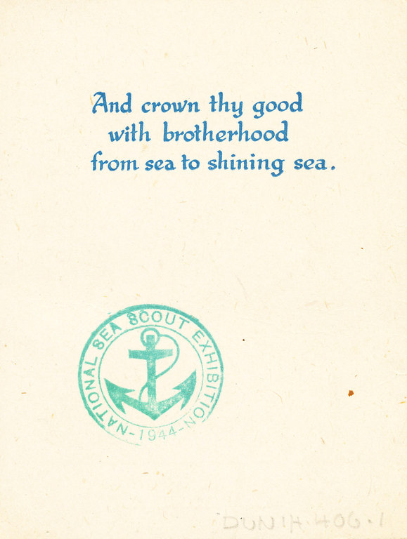Sea Scout Exhibition souvenir card DUNIH 2009.14.22