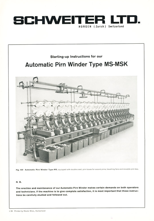 Automatic pirn winder DUNIH 176.13