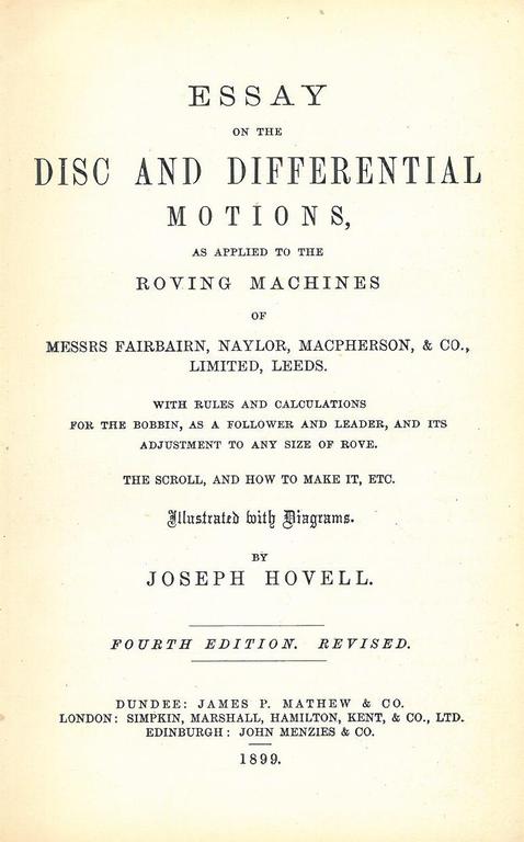 Differential Motions applied to Roving Machines DUNIH 55.18