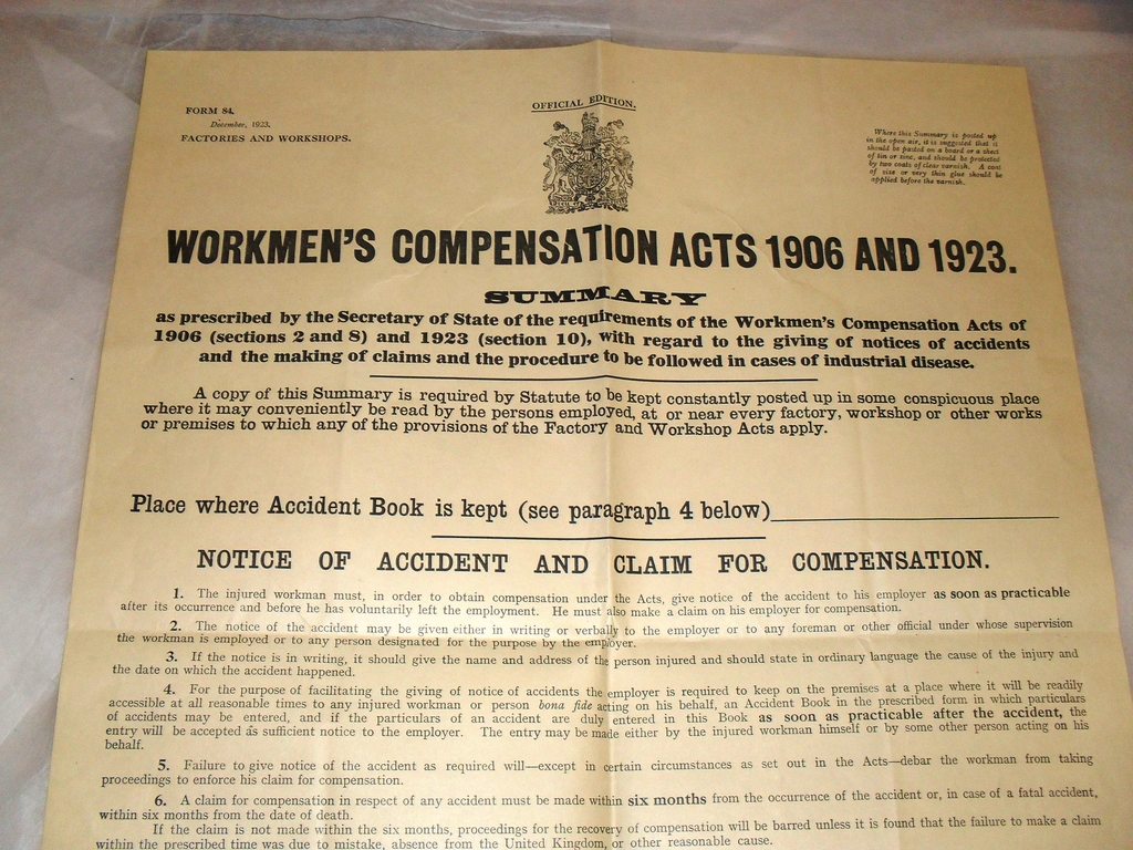 Workmen's Compensation Acts 1906 & 1923 DUNIH 335